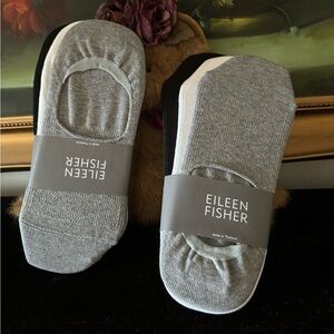 NWT 2 Eileen Fisher Organic Cotton Low-Profile Sock 3 Pack Socks